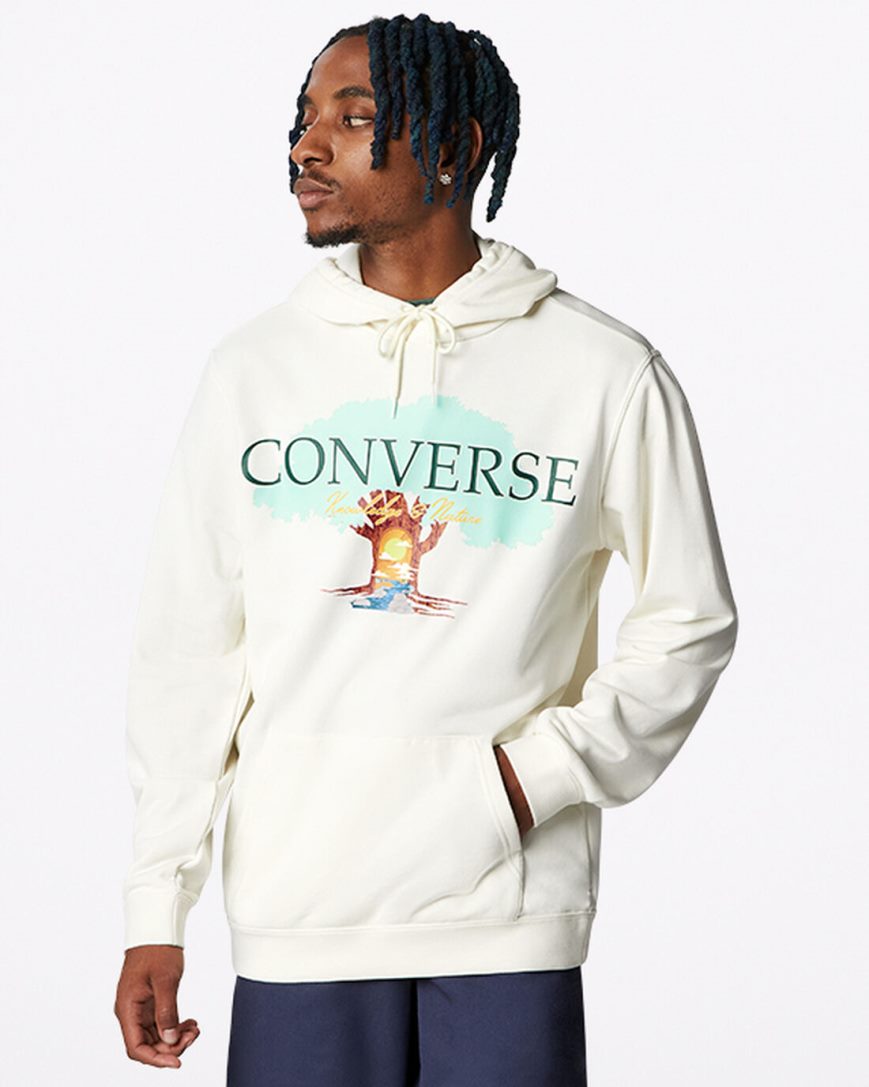 Mikiny S Kapucňou Converse Tree of Life Pullover Panske Béžové | SK CKLSD3